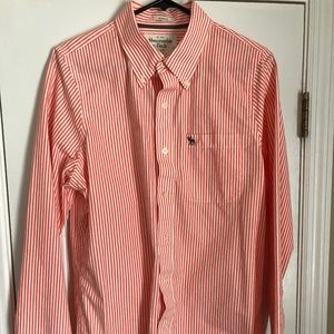 Abercrombie & Fitch Orange Stripe Button Up Shirt